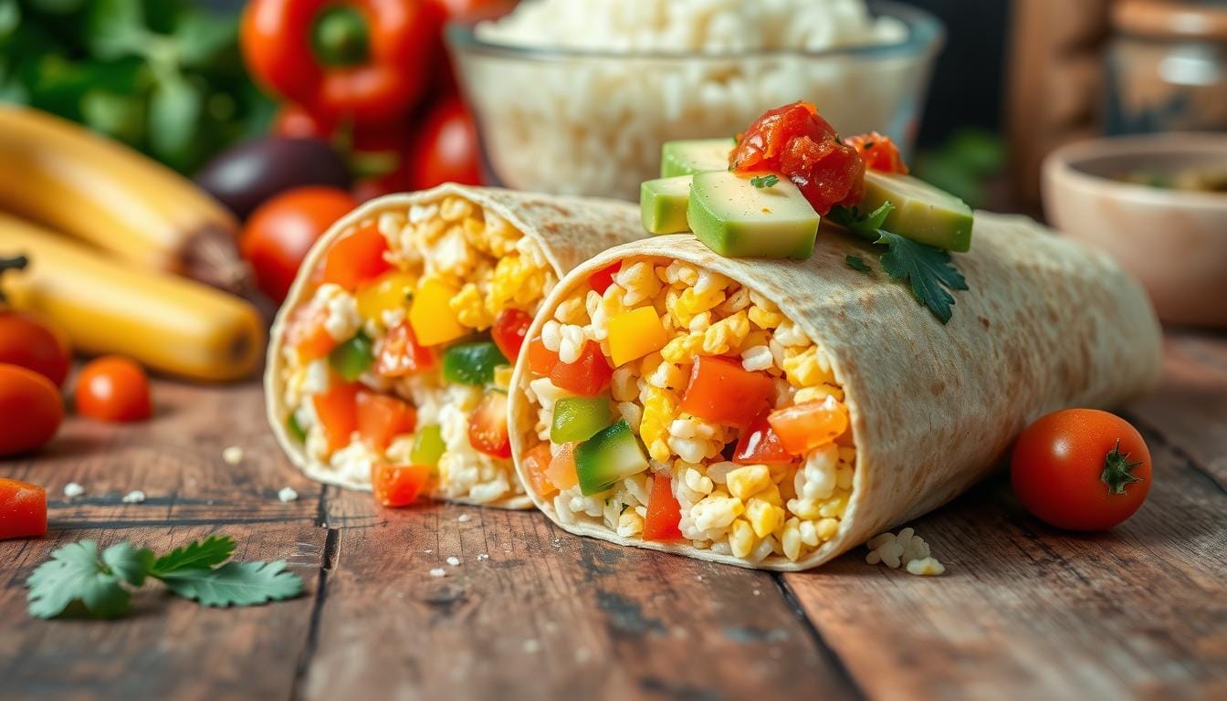 Breakfast Burritos with Rice