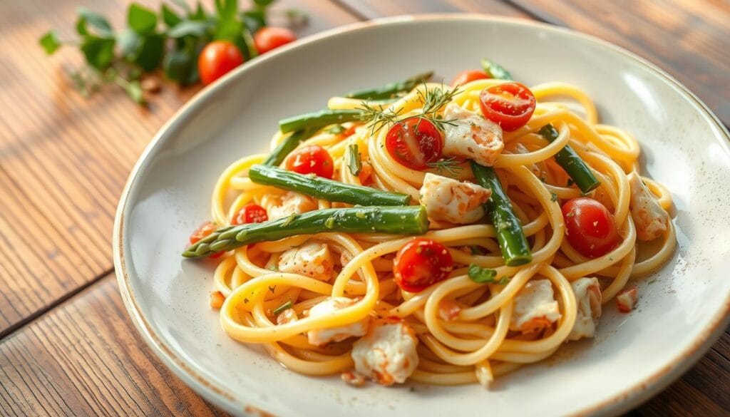 seasonal crab pasta