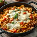 one-skillet cheesy ground chicken pasta